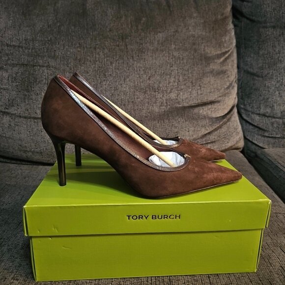 Tory Burch Shoes - Tory Burch Double T Buckle Pump 80mm Suede Goat Leather